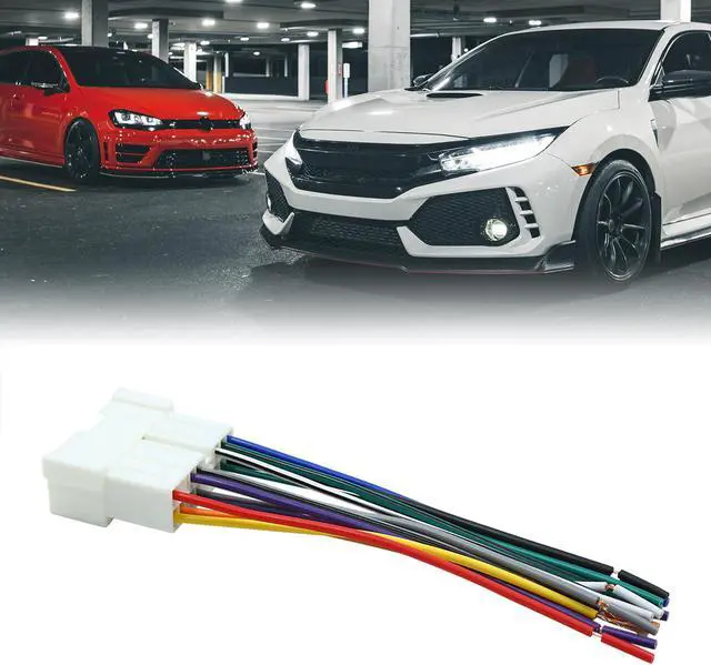 Alt view image 2 of 3 - DC 12V 16 Pin Car Female DVD Radio Wire Harness Adapter Connector for Hyundai