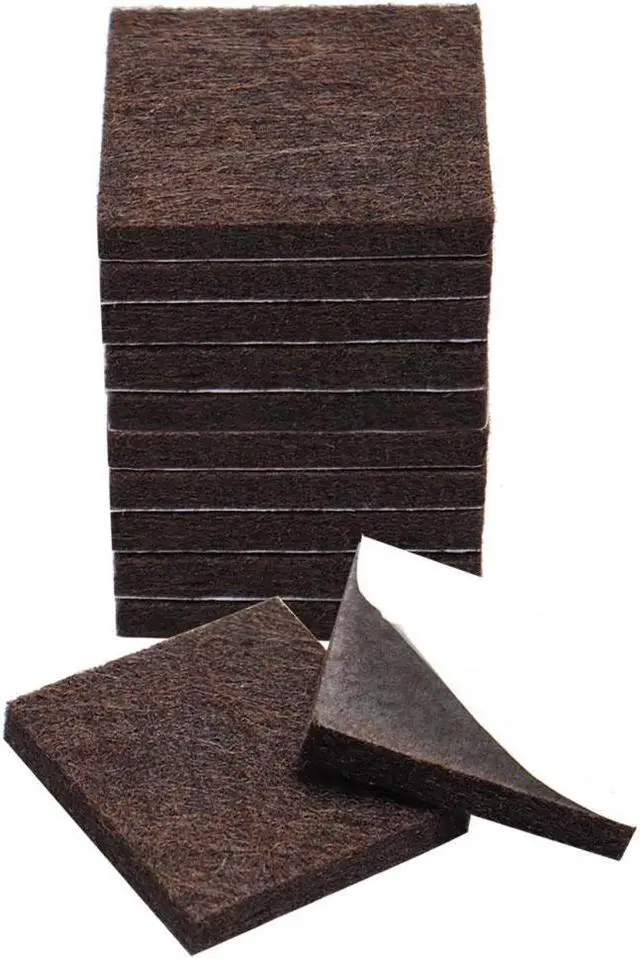 Main image of 12pcs Furniture Felt Pads Square 3/4" Anti-slip Prevent Scratch Pads for Sofa Cabinet Chair Feet Floor Protector Brown