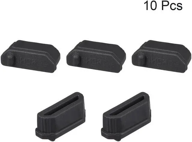 Alt view image 4 of 4 - Silicone TV Male Port Anti-Dust Stopper Cap Cover Black 10pcs
