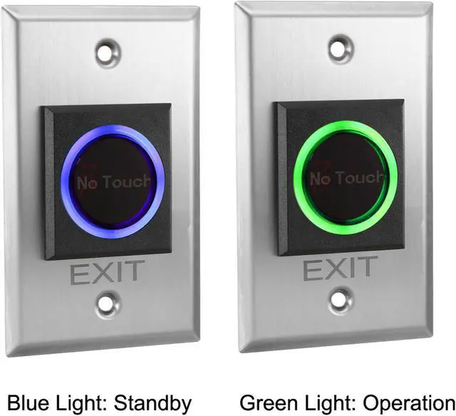 Alt view image 5 of 5 - IR No Touch Door Release Exit Button NO/NC/COM Sensor Switch w LED Indicator for Access Control 115mmx70mm Panel 12V 3A