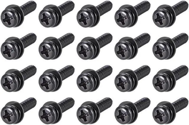 Main image of M5 x 18mm Carbon Steel Phillips Pan Head Machine Screws Bolts Combine with Spring Washer and Plain Washers 20pcs