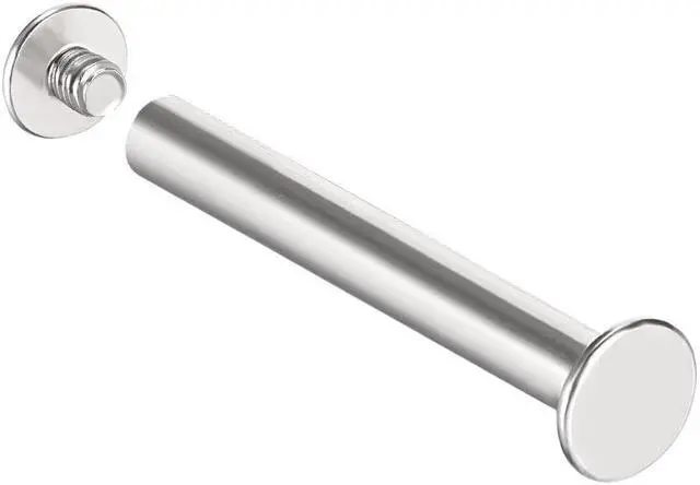 Alt view image 3 of 3 - M4x45mm Round Cross Head Screw Post Binding Leather Fastener, Nickel Plated, 10 Sets