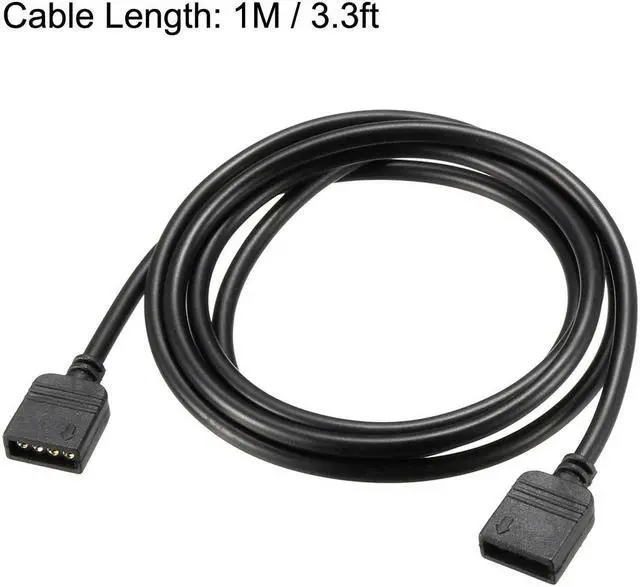 Alt view image 2 of 3 - RGB Splitter Cable Female to Female 4 Pin Extension Connector Cord Wire for 5050 3528 LED Light Strips 1M Length 2Pcs