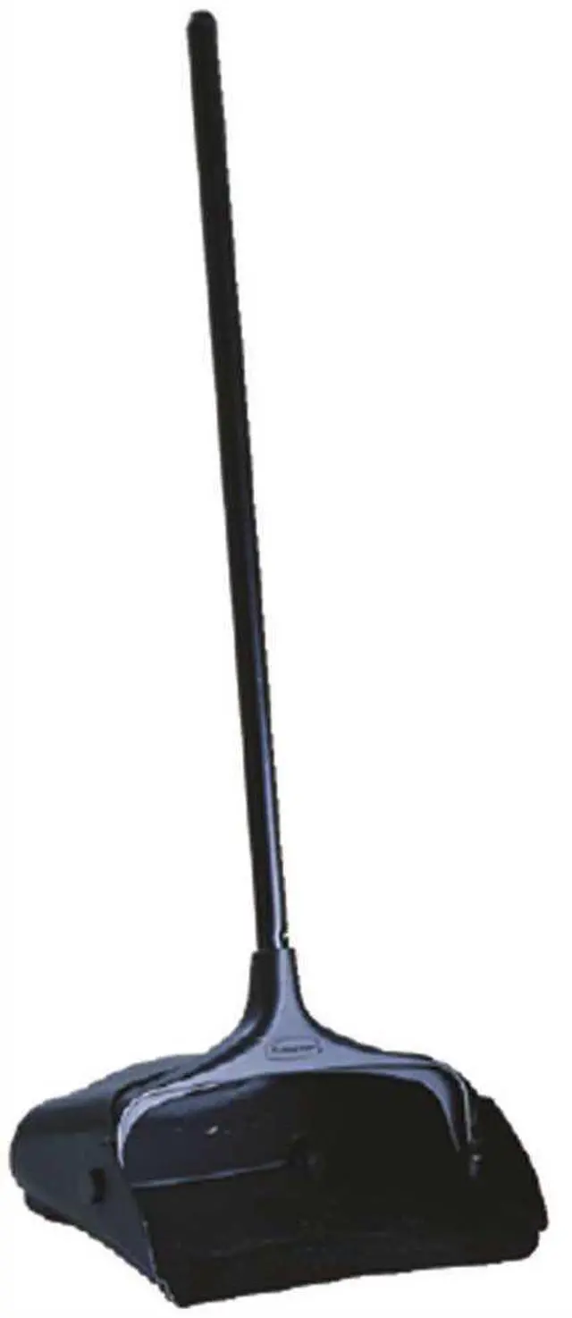 Alt view image 7 of 12 - Lobby Pro Upright Dustpan, w/wheels, 12 1/2 W, Polypropylene w/Vinyl Coat, Black