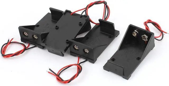 Main image of 4pcs Plastic Housing 9V Battery Holder Storage Case Box Container w Double Wire Leads
