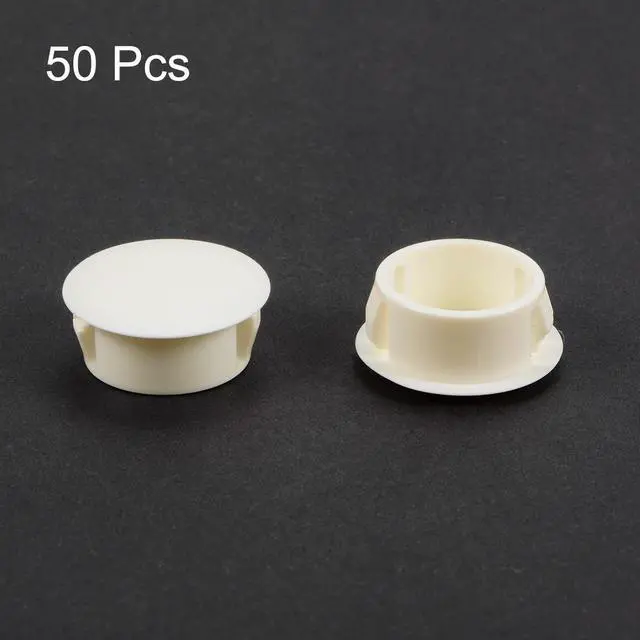 Alt view image 3 of 4 - Hole Plugs White Plastic 19mm(3/4-inch) Snap in Locking Hole Tube Fastener Cover Flush Type Panel Plugs 50 Pcs
