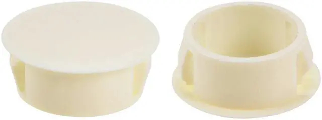 Alt view image 2 of 4 - Hole Plugs White Plastic 19mm(3/4-inch) Snap in Locking Hole Tube Fastener Cover Flush Type Panel Plugs 50 Pcs