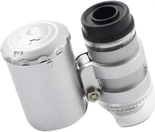Alt view image 2 of 7 - LED Light Currency Detecting Jeweler Magnifier Pocket Loupe Microscope 60X