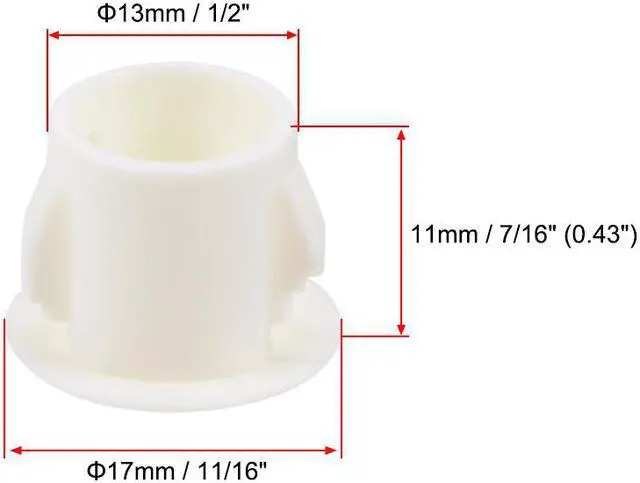 Alt view image 3 of 3 - Hole Plugs White Plastic 13mm(1/2-inch) Snap in Locking Hole Tube Fastener Cover Flush Type Panel Plugs 50 Pcs