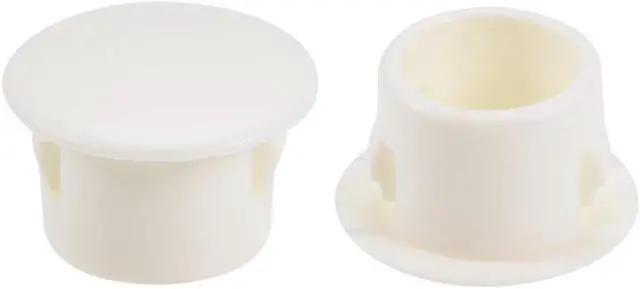 Main image of Hole Plugs White Plastic 13mm(1/2-inch) Snap in Locking Hole Tube Fastener Cover Flush Type Panel Plugs 50 Pcs