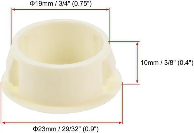 Alt view image 4 of 4 - Hole Plugs White Plastic 19mm(3/4-inch) Snap in Locking Hole Tube Fastener Cover Flush Type Panel Plugs 50 Pcs