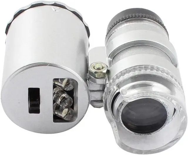 Alt view image 4 of 7 - LED Light Currency Detecting Jeweler Magnifier Pocket Loupe Microscope 60X