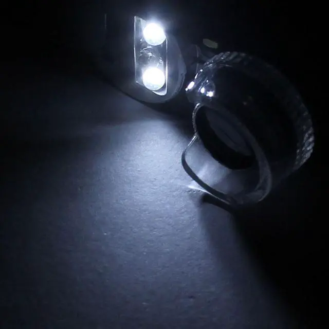 Alt view image 7 of 7 - LED Light Currency Detecting Jeweler Magnifier Pocket Loupe Microscope 60X