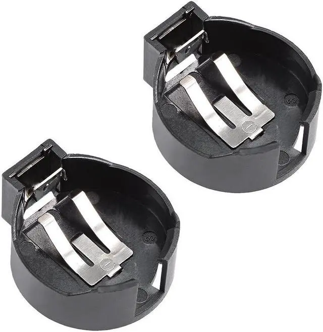 Main image of 2 Pcs CR2477 Horizontal Coin Button Battery Holder Black Container Case