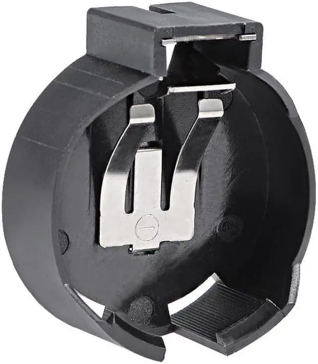 Alt view image 3 of 4 - 2 Pcs CR2477 Horizontal Coin Button Battery Holder Black Container Case