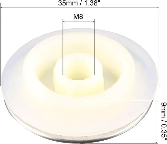 Alt view image 2 of 2 - Basin Sink Click Plastic 35mm Diameter Pop Up Push Button Drain Stopper 2Pcs