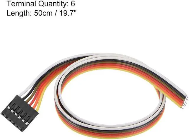 Alt view image 2 of 4 - Breadboard Jumper Wires 6-Pin 50cm Female to Tined Tip Cable for Arduino