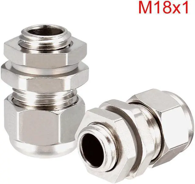 Alt view image 2 of 2 - 2Pcs M8 Cable Gland Metal Waterproof Connector Wire Glands Joints for 2mm-5mm Dia Range