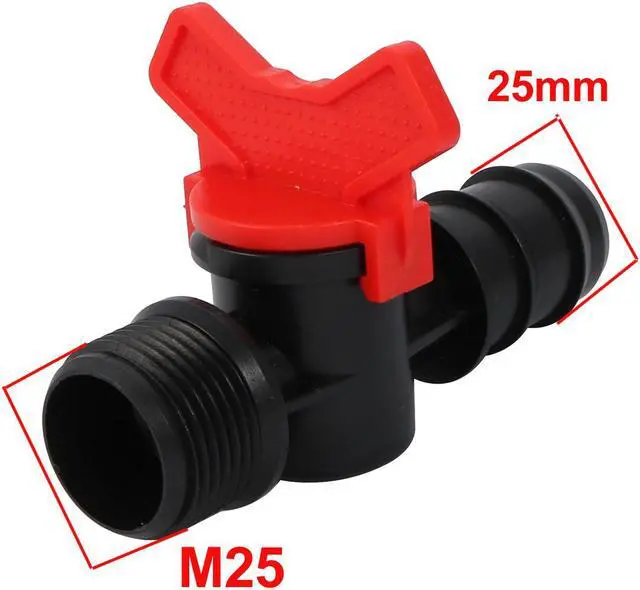 Alt view image 5 of 5 - M25 Male Thread Ball Valve Barb Hose Connector for 25mm Inner Dia Pipe