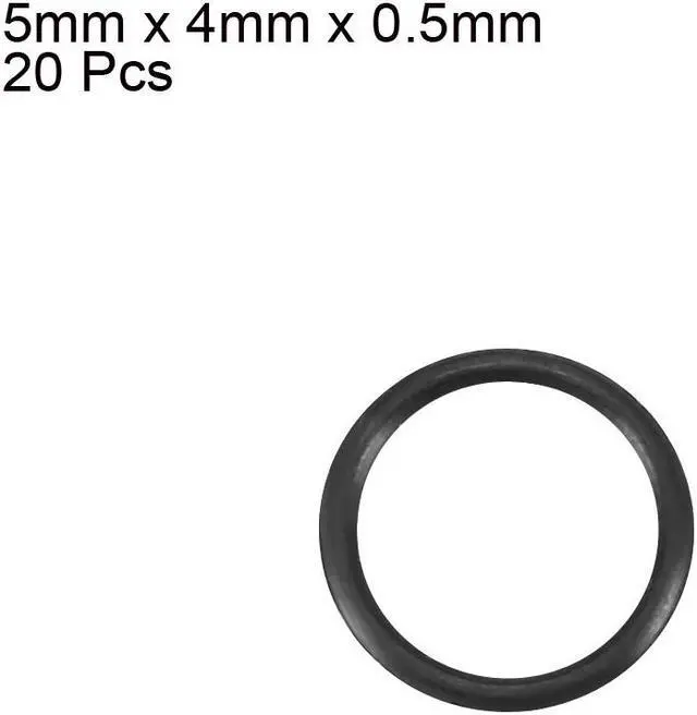 Alt view image 2 of 2 - 20pcs Black Nitrile Butadiene Rubber NBR O-Ring 4mm Inner Dia 0.5mm Width
