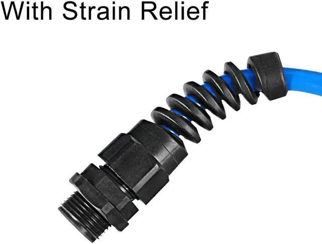 Alt view image 3 of 4 - 4Pcs PG7 Cable Gland Black Waterproof Plastic Joint with Strain Relief for 3mm-6.5mm Dia Wire