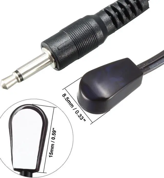 Alt view image 3 of 3 - IR Infrared Emitter Extension Cable 1.5m Long 45 Degree Emission Angle 3.5mm Jack Single Red Head 2pcs