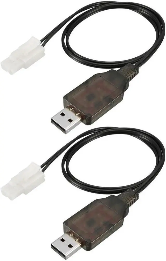 Main image of 2pcs L6.2-2P USB Power Charging Cable for RC Car 6 V 250mA Ni-MH Ni-CD Battery