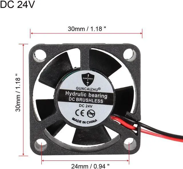 Alt view image 2 of 4 - 30mmx30mmx10mm Cooling Fan DC 24V for 3D Printer Extruder Hotend 2pcs