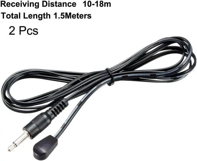 Alt view image 2 of 3 - IR Infrared Emitter Extension Cable 1.5m Long 45 Degree Emission Angle 3.5mm Jack Single Red Head 2pcs