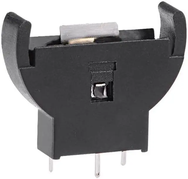 Alt view image 4 of 4 - 30Pcs 3 Terminals Vertical Coin Button Cell Battery Sockets Black for CR2032