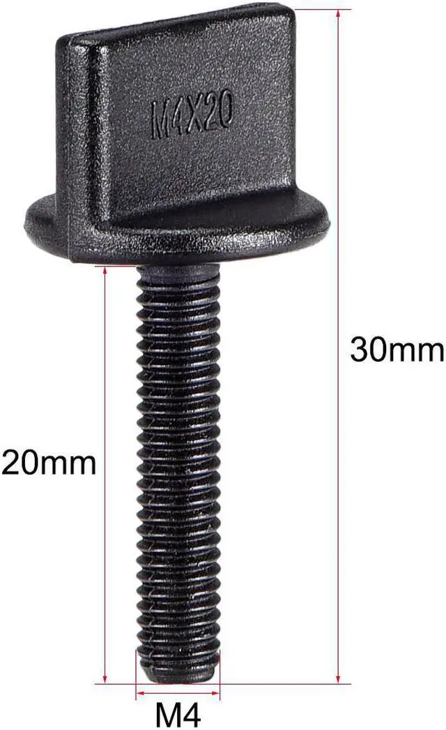Alt view image 2 of 3 - M4 x 20mm Thumb Screw Bolt Hand Driven Spade Nylon Plastic Screws Metric Thread for RC Model Aircraft 10 Pcs