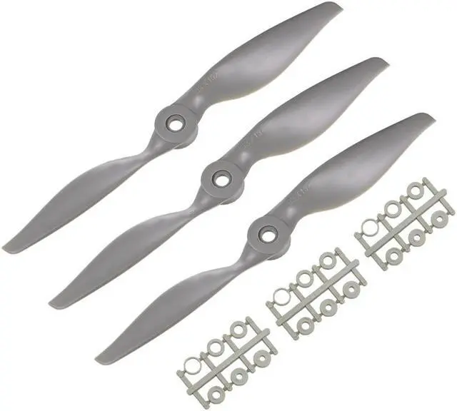 Main image of RC Propellers CW 8x6 Inch 2-Vane for Airplane Gray 3Pcs with Adapter Rings