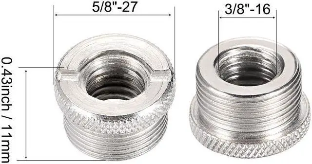 Alt view image 2 of 3 - 3/8 Female To 5/8" Male Threaded Screw Adapter For Microphone Stand 2pcs