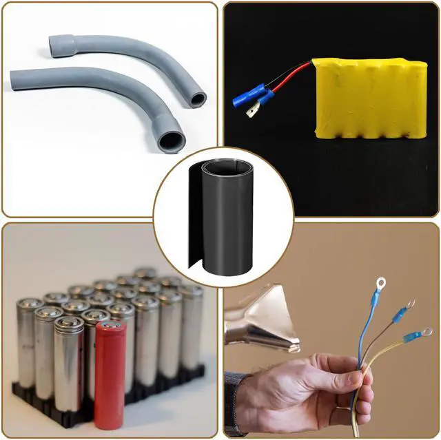 Alt view image 4 of 4 - Heat Shrink Tube 115mm Flat Width Wrap for Dual Layer 18650 1 Meter Black