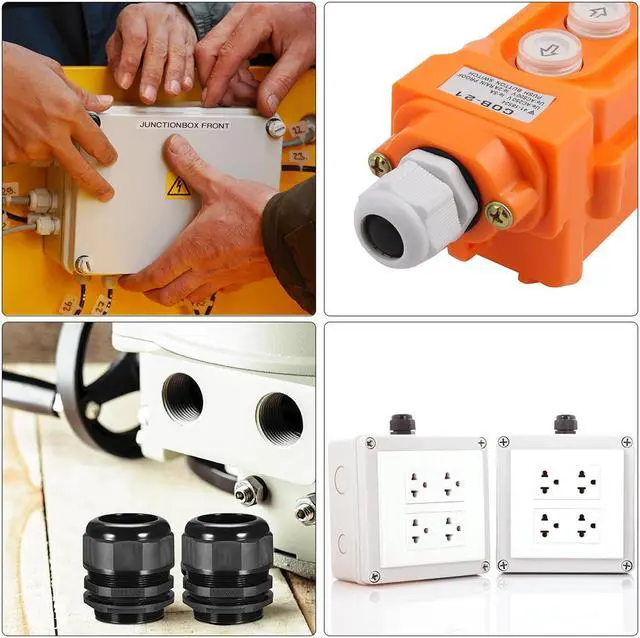 Alt view image 4 of 7 - M12x1.5 Cable Gland 2mm-5mm Wire Hole Waterproof Nylon Joint Adjustable Locknut with Washer White 10pcs