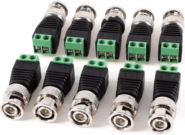Main image of Unique Bargains 10 x Coaxial Cat5 UTP to BNC Video Balun Connector Replacement for CCTV Camera