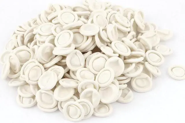 Main image of Unique Bargains Anti Static Disposable Latex Finger Cots Tips Covers White 268pcs