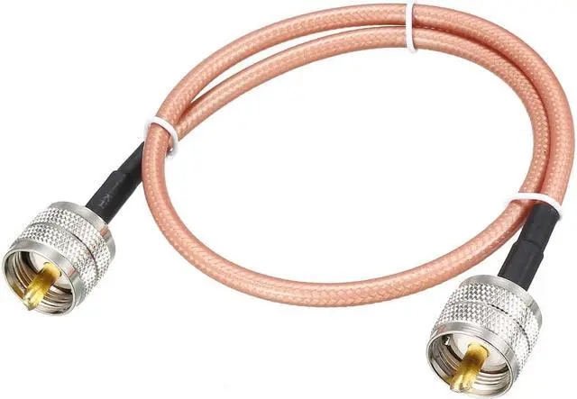 Alt view image 4 of 4 - Low Loss RF Coaxial Cable Connection Coax Wire RG-142, PL-259 UHF Male to PL-259 UHF Male 50cm