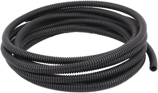 Main image of 10mm Outside Dia Black Conduit Corrugated Cable Tube Bellows Hose 3.6M 12Ft Long