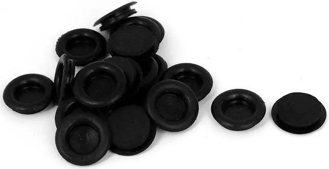 Main image of 20pcs Black Rubber Closed Blind Blanking Hole Wire Cable Gasket Grommets 14mm