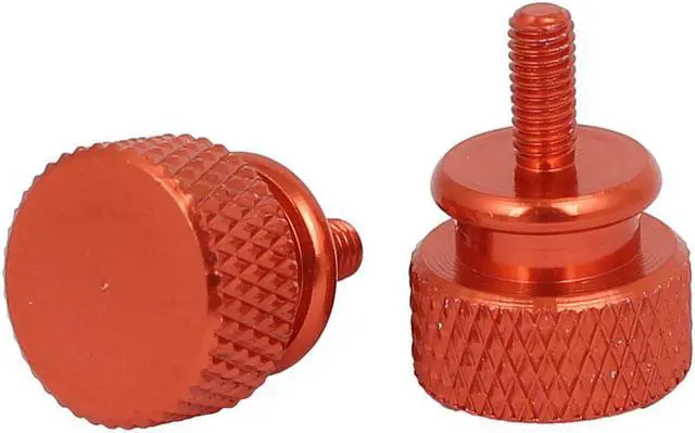 Alt view image 2 of 3 - Computer PC Case Aluminum Alloy Knurled Thumb Screws Orange M3x7mm 10pcs