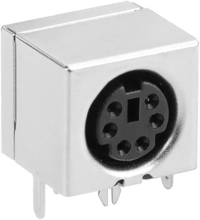 Alt view image 3 of 4 - S-video PCB Mount 6 Pin Mini Din Socket Audio Video Connector Black 10Pcs