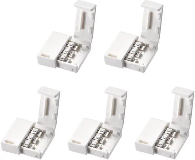 Main image of 10mm 3P LED Strip Connector Solderless for 5050 3528 RGB 3 Conductor Multicolor Strip Light Strip to Strip 5Pcs