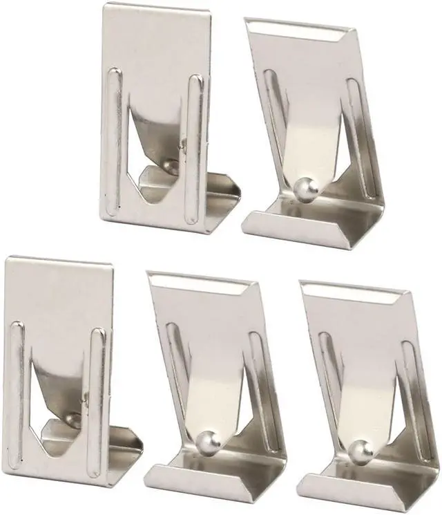 Main image of 26mmx14mm Picture Photo Frame Metal Spring Turn Clip Hanger Siver Tone 5pcs