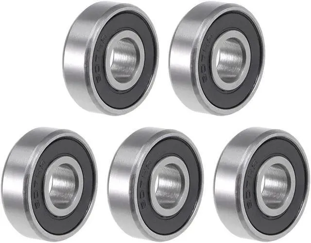 Main image of 607-2RS Deep Groove Ball Bearing 7x19x6mm Double Sealed ABEC-3 Bearings 5-Pack