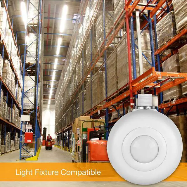 Alt view image 5 of 5 - High Bay Motion Sensor Light Switch, Fixture-Mount PIR Occupancy Motion Sensor/Detector, Commercial Infrared Light Sensor Switch with 2 Free Lenses, Enerlites MPC-50H, White
