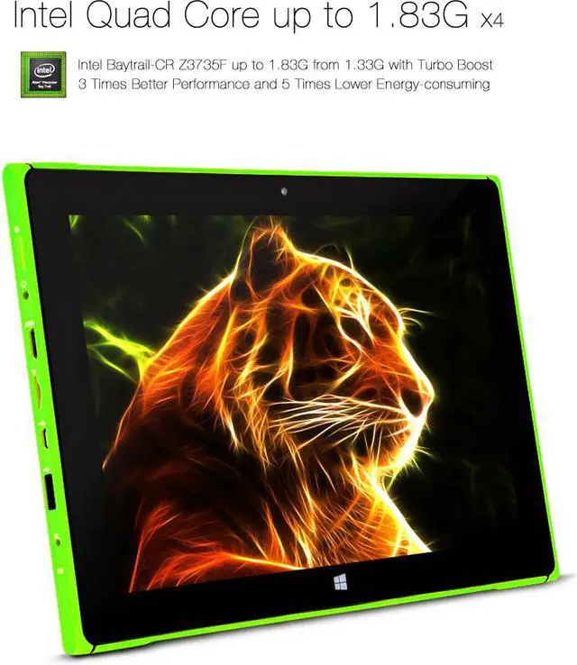 Alt view image 3 of 7 - iRULU Walknbook 10.1 Inch PC, 32GB Hybrid Laptop, 2-In-1 Tablet, Microsoft Windows 10 OS, Quad Core, IPS Display, Detachable Keyboard With Stand (Green)
