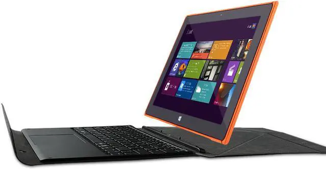 Alt view image 6 of 7 - iRULU Walknbook 10.1 Inch PC - 32GB Hybrid Laptop, 2-In-1 Tablet, Microsoft Windows 10 OS, Quad Core, IPS Display, Detachable Keyboard With Stand (Orange)