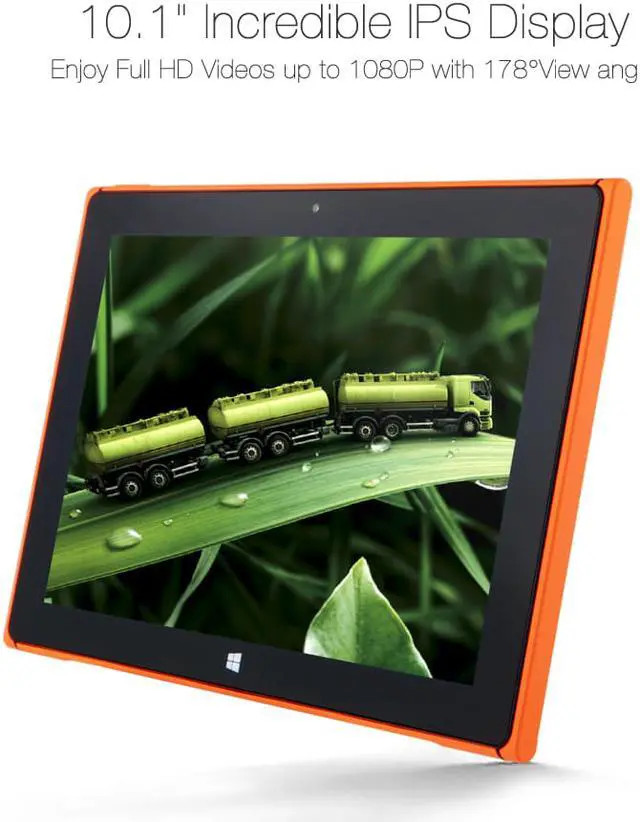 Alt view image 7 of 7 - iRULU Walknbook 10.1 Inch PC - 32GB Hybrid Laptop, 2-In-1 Tablet, Microsoft Windows 10 OS, Quad Core, IPS Display, Detachable Keyboard With Stand (Orange)