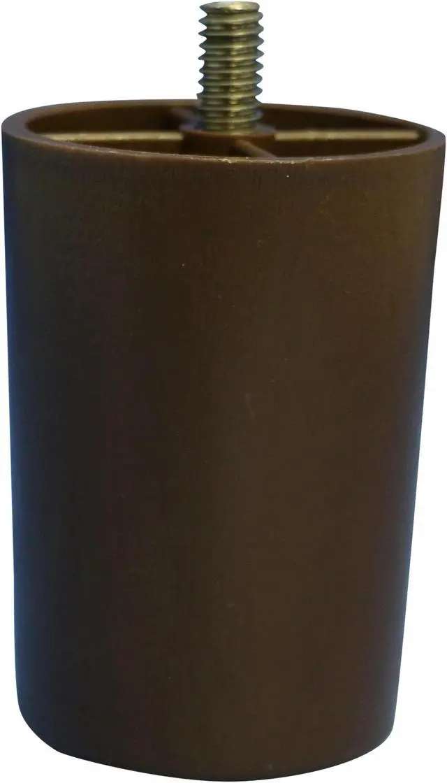 Main image of Brown Plastic Furniture Leg 3" Tall, 2" Diameter, 5/8" Hanger Bolt Set of 4